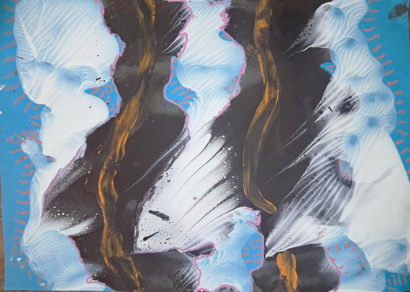 Abstract painting: Something Trying to Come Through